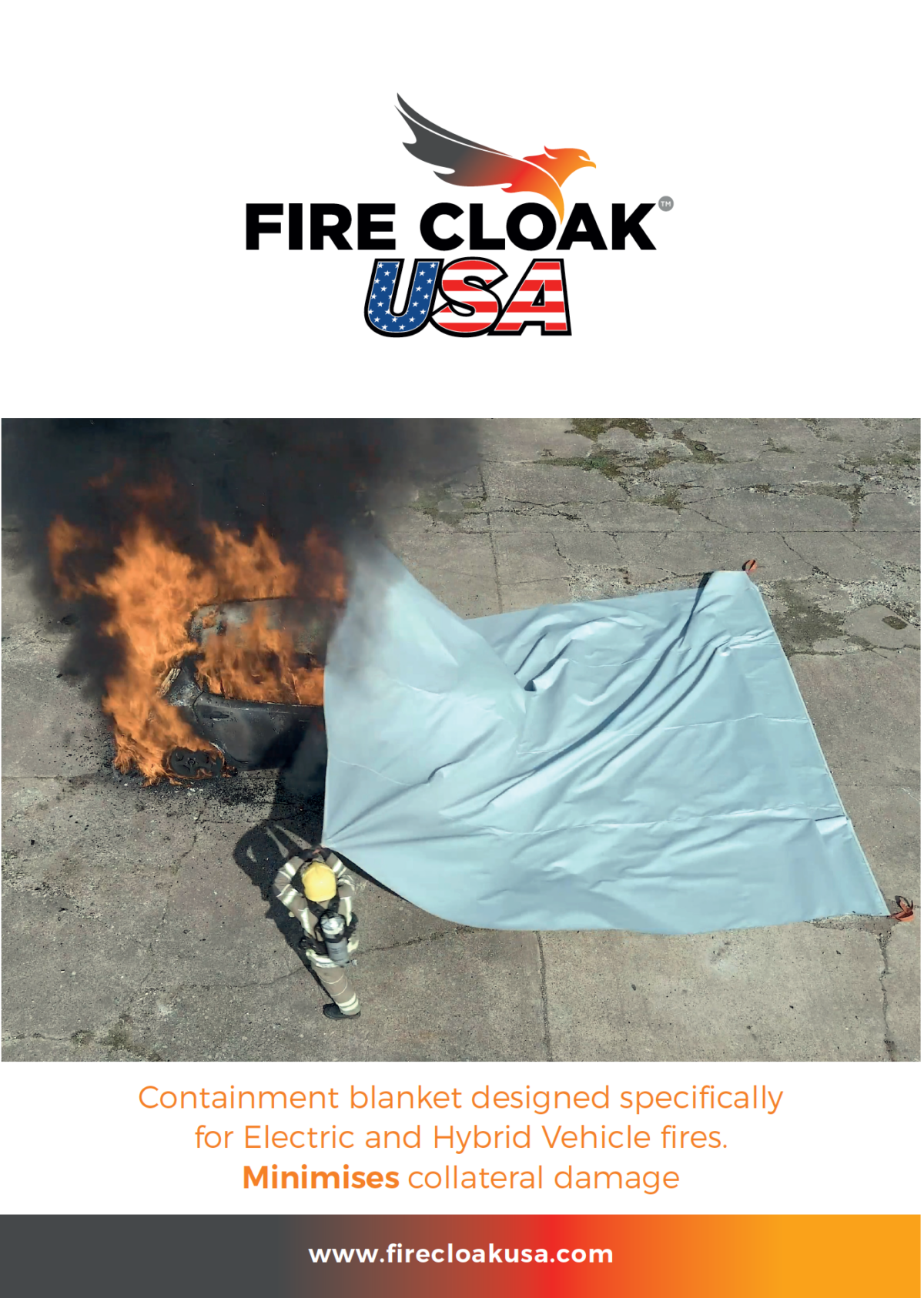 Electric Vehicle Fire Blanket brochure download – Fire Cloak USA
