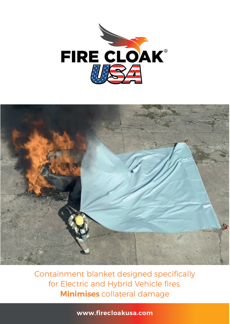 Electric Vehicle Fire Blanket brochure download – Fire Cloak USA